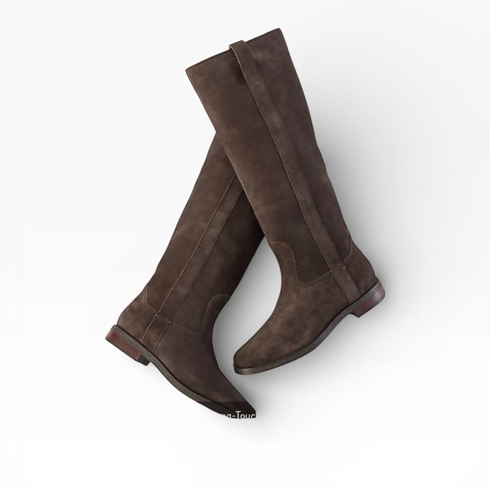 Blondo Waterproof Deacon Suede Knee High Boots Chocolate/Gray – Sz 9M
